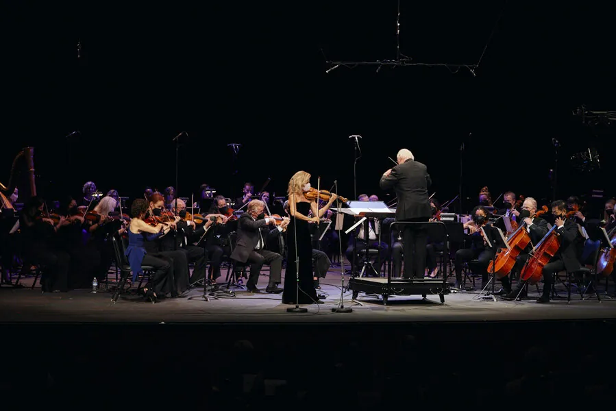 Orchestra with conductor